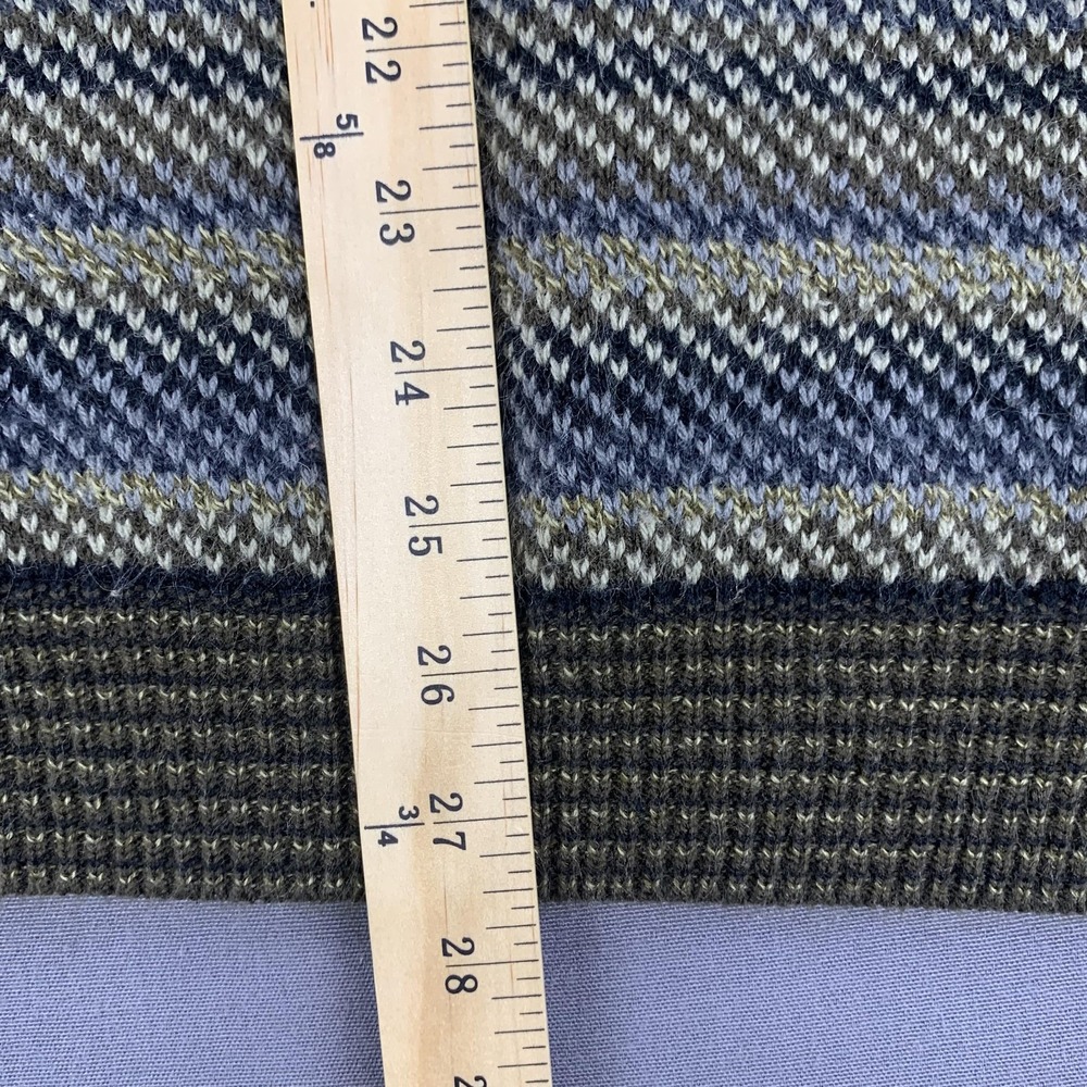 VINTAGE Puritan Sweaters Mens LG Lot of 2 Khaki Fair Isle Blue Stripe 90s Knit - Picture 14 of 16